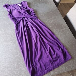 Caché Wrap Front Bodycon Dress - Purple - Size: 4